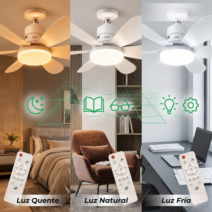 Ventilador com Lâmpada e Controlo Remoto - Promoção de Verão