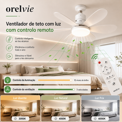 Ventilador com Lâmpada e Controlo Remoto - Promoção de Verão