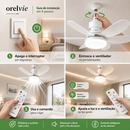Ventilador com Lâmpada e Controlo Remoto - Promoção de Verão