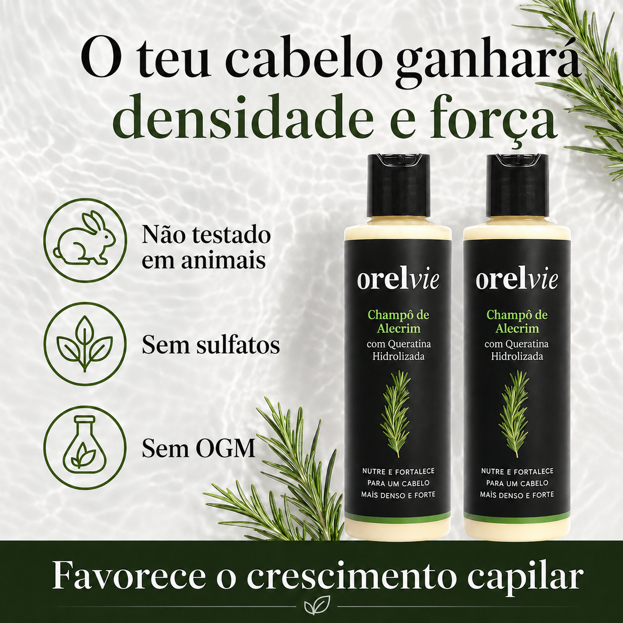 Champô de alecrim anti-queda da Orelvie