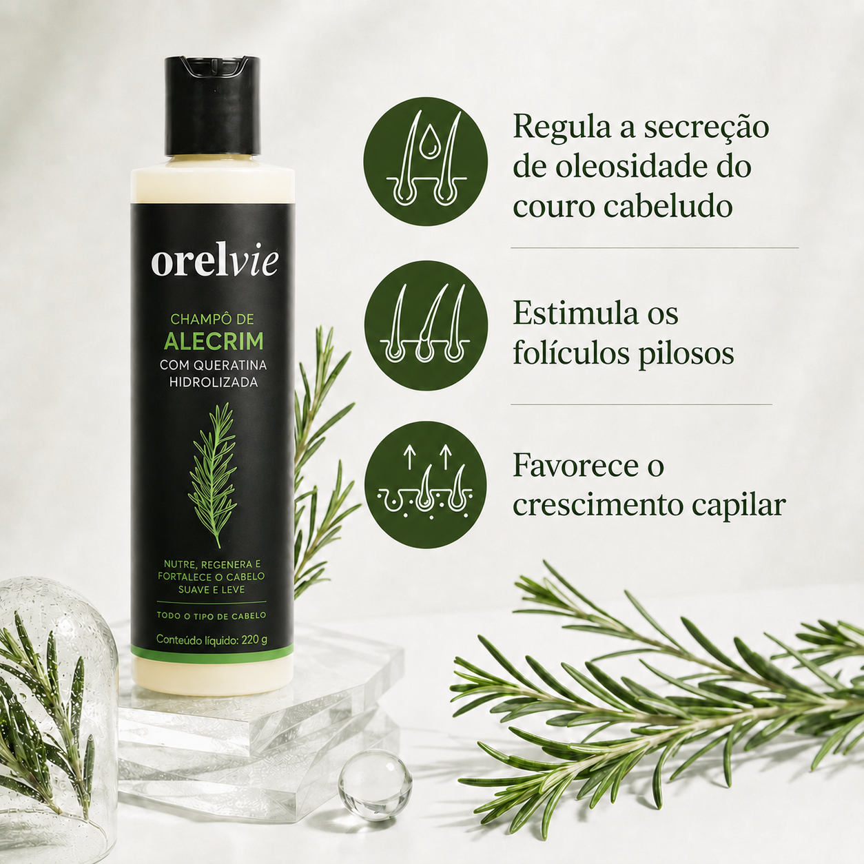 Champô de alecrim anti-queda da Orelvie