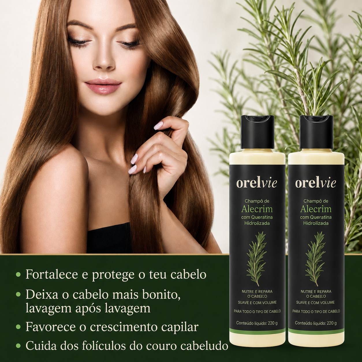 Champô de alecrim anti-queda da Orelvie