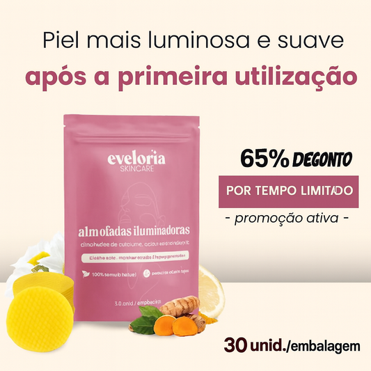 2x Almofadas iluminadoras de cúrcuma e ácido kójico (60unid)