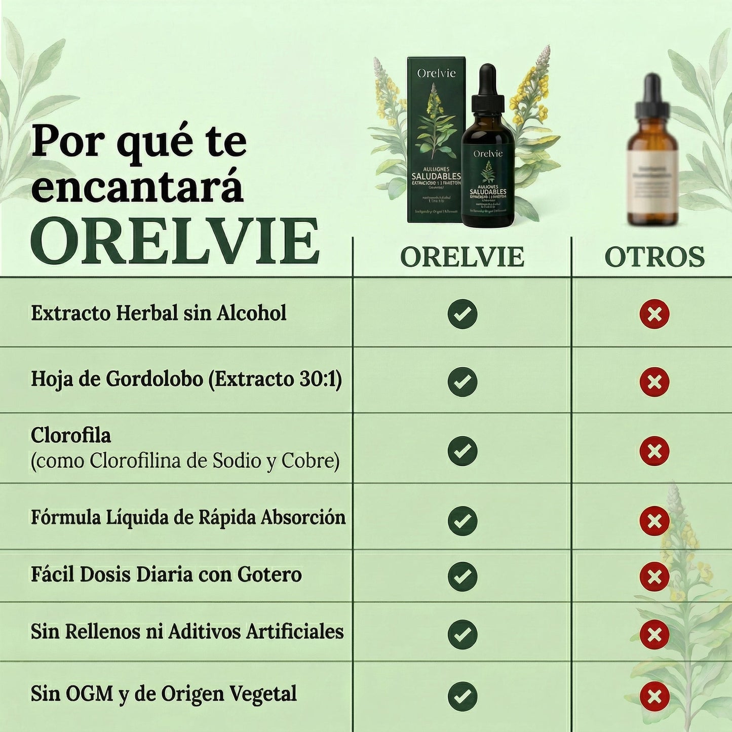 ORELVIE - Extracto de Gordolobo y Clorofila (Solución Definitiva Para Fumadores)