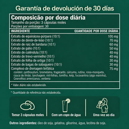 Cápsulas moles para drenagem linfática Orelvie®