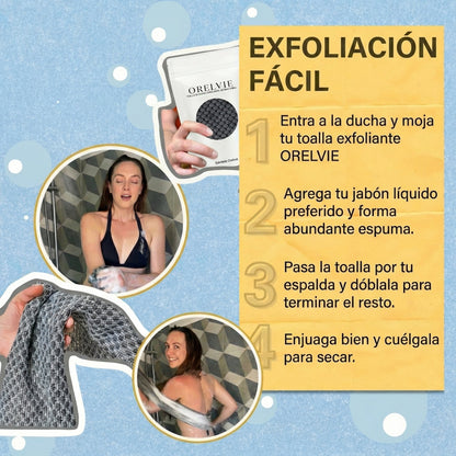 Toalla de ducha exfoliante y antibacteriana by ORELVIE™